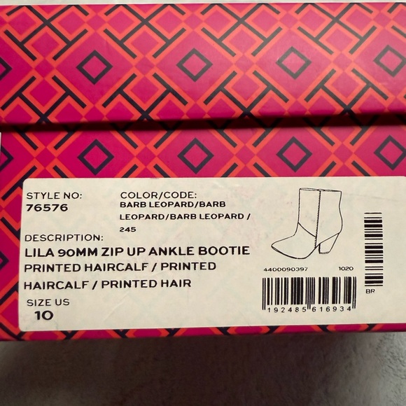 Tory Burch Lila Animal Print Ankle Booties Size 10 - Picture 10 of 15